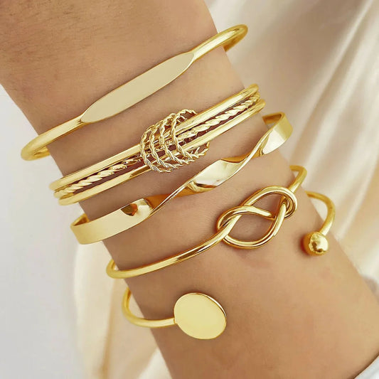 Lot de 5 bracelets jonc torsadés