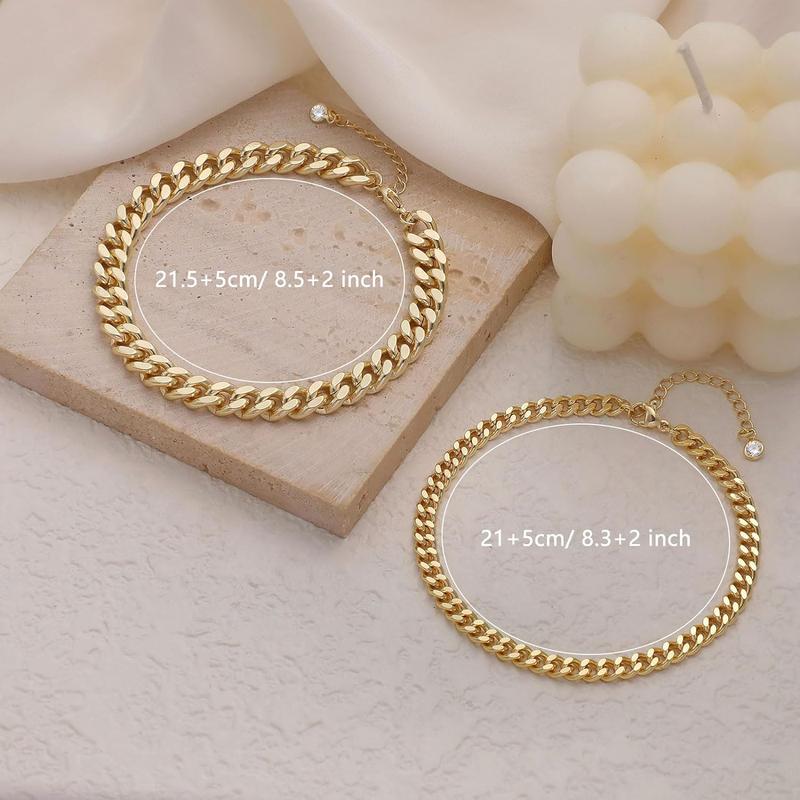 SOLÈA | Tobillera de Cadena Cubana Gruesa Bañada en Oro 18K