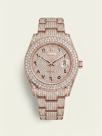 Montre Homme Quartz Acier Inoxydable Tout Diamants