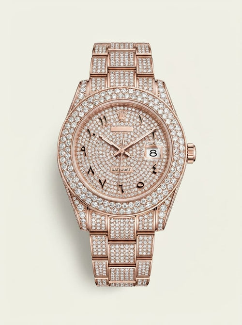 Montre Homme Quartz Acier Inoxydable Tout Diamants