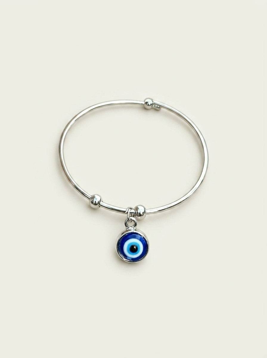 Silver Evil Eye Snake Anklet - Free Cuff Bracelet