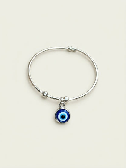 Silver Evil Eye Snake Anklet - Free Cuff Bracelet