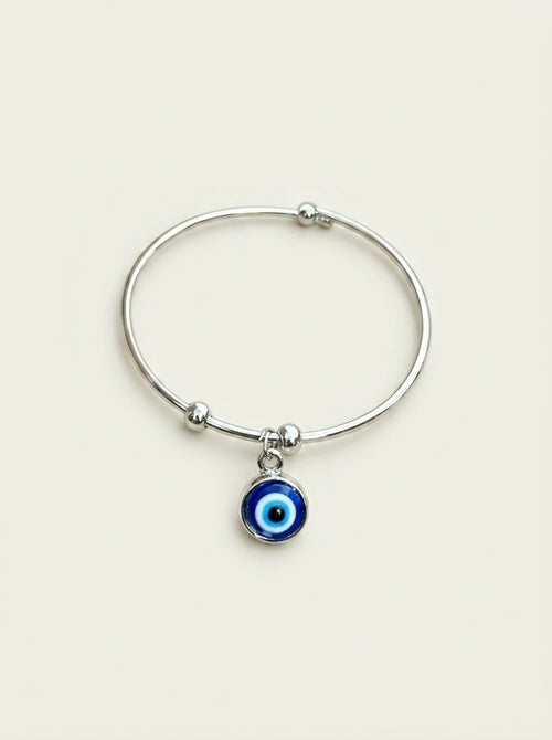 Silver Evil Eye Snake Anklet - Free Cuff Bracelet