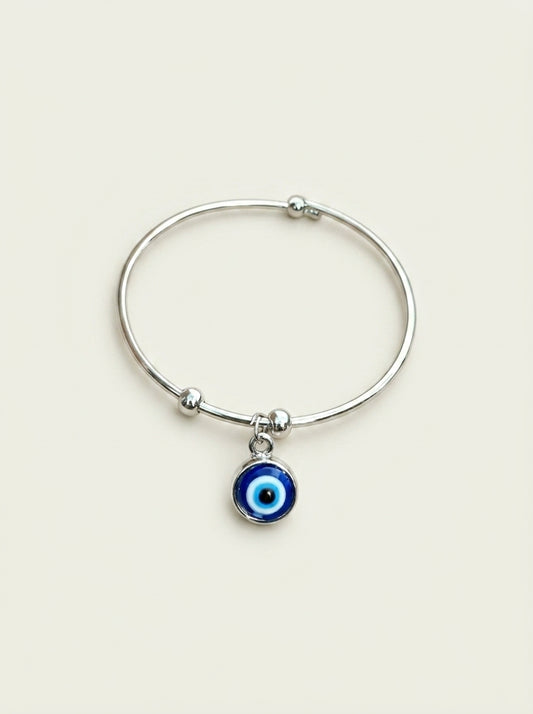 Silbernes Evil Eye Schlangen Fußkettchen