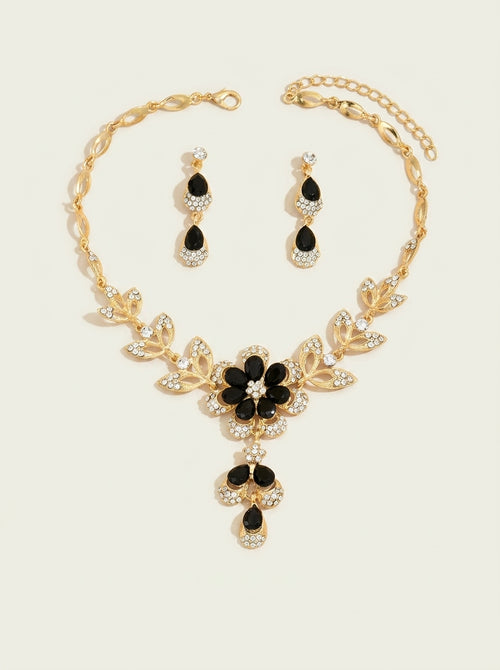 Parure collier et boucles d'oreilles Floral Diamond