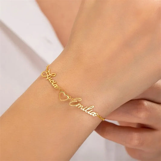 Bracelet Cœur Double Prénom