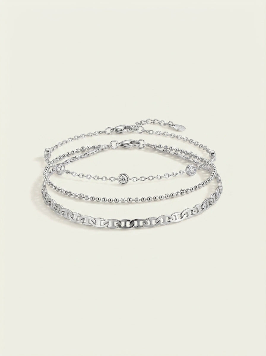 Personalized Trend Design Popular Heart-shaped Satellite Adjustable Anklet Suit