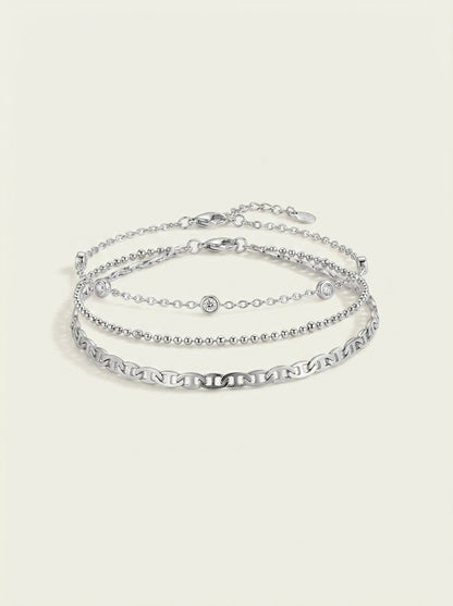Personalized Trend Design Popular Heart-shaped Satellite Adjustable Anklet Suit