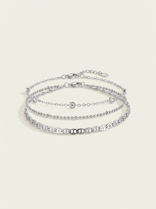 Personalized Trend Design Popular Heart-shaped Satellite Adjustable Anklet Suit