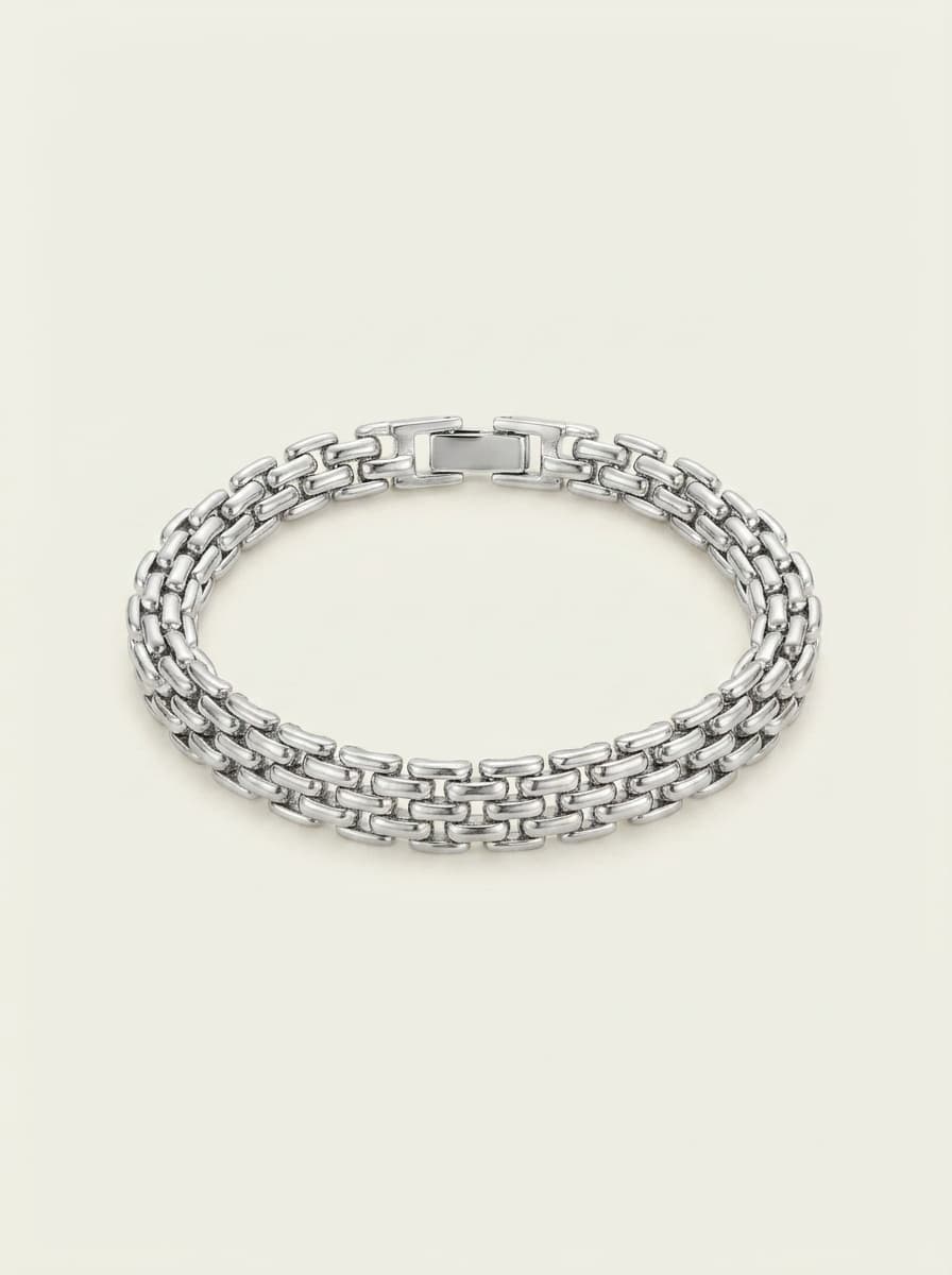 925 Silver-Plated Anklet Bold Versatile Chunky Chain Anklet
