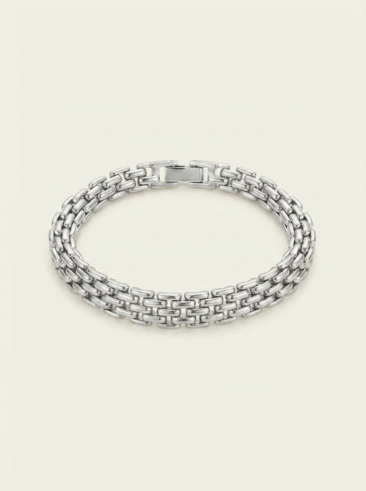 Cavigliera placcata in argento 925, audace e versatile, a catena spessa