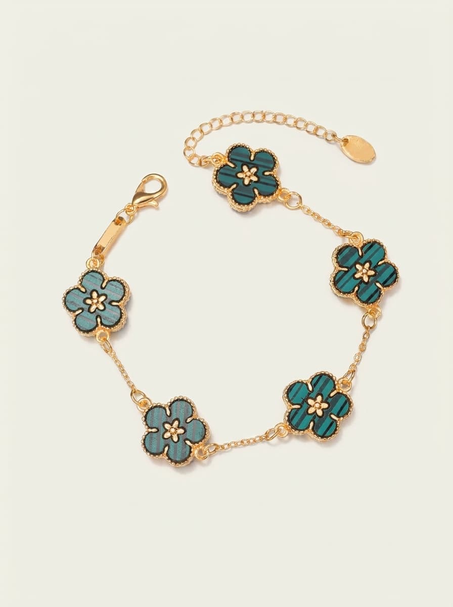 Bracelet créatif imitation fleur de fritillaire double face en forme de fleur de prunier, tempérament estival, pour femme
