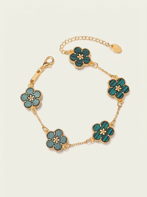 Bracelet créatif imitation fleur de fritillaire double face en forme de fleur de prunier, tempérament estival, pour femme