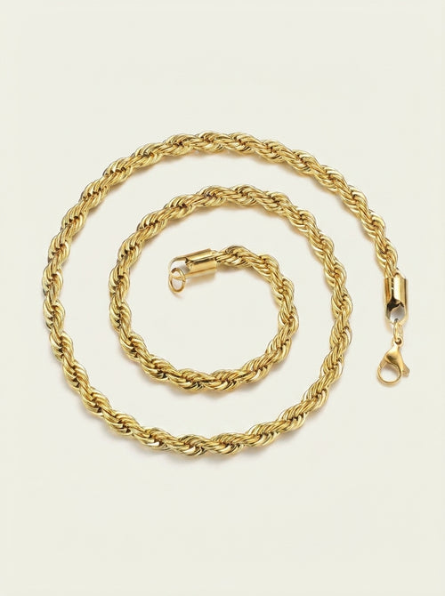 Chaîne torsadée en acier inoxydable, collier en acier titane, chaîne claviculaire