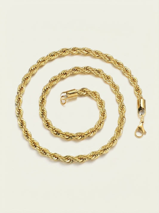Chaîne torsadée en acier inoxydable, collier en acier titane, chaîne claviculaire
