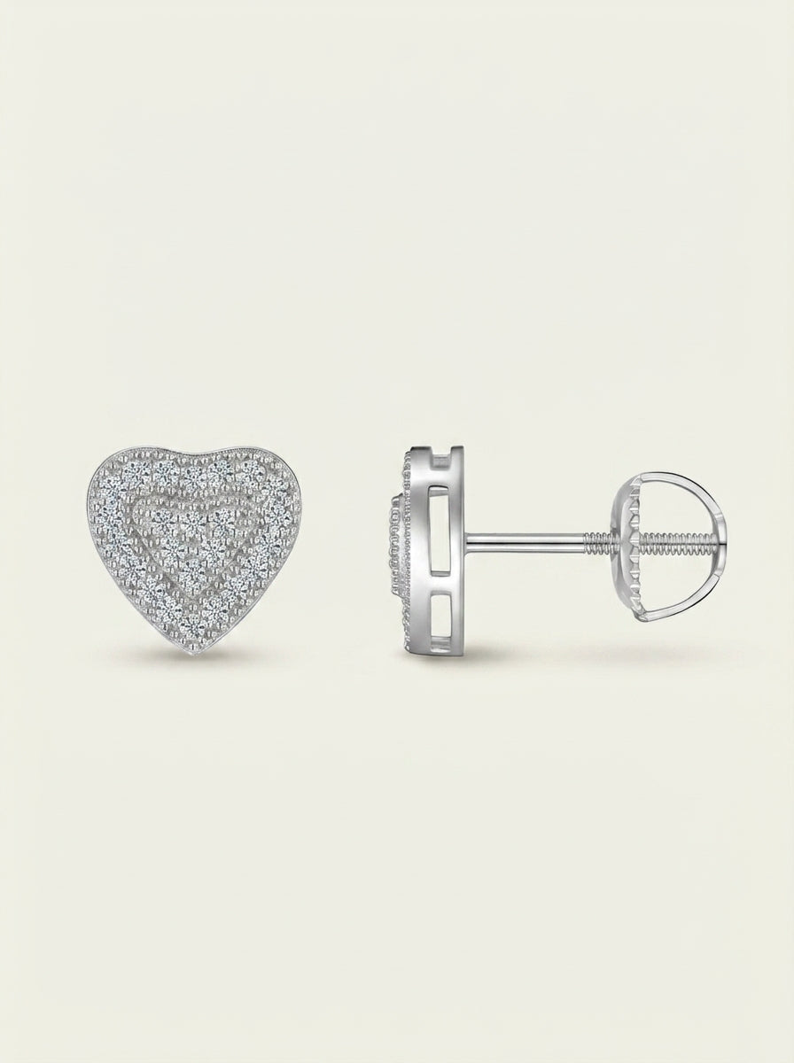 Un ensemble de boucles d'oreilles de luxe minimaliste et tendance, orné de pierres de moissanite de qualité supérieure, en argent S925 plaqué platine.