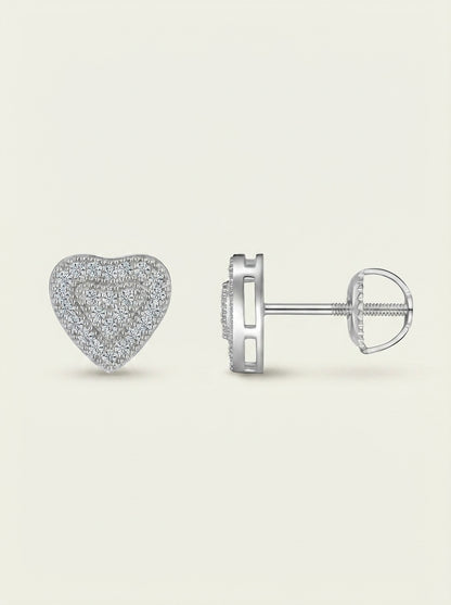 Un ensemble de boucles d'oreilles de luxe minimaliste et tendance, orné de pierres de moissanite de qualité supérieure, en argent S925 plaqué platine.