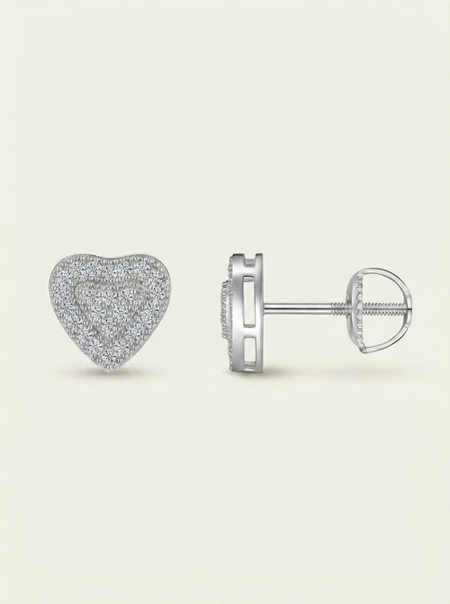 Un ensemble de boucles d'oreilles de luxe minimaliste et tendance, orné de pierres de moissanite de qualité supérieure, en argent S925 plaqué platine.