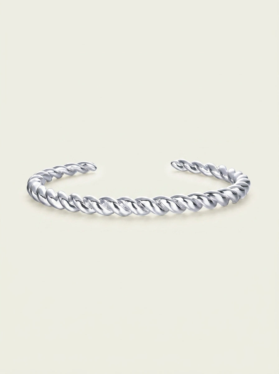 Bracelet ouvert en acier inoxydable tendance vintage haut de gamme