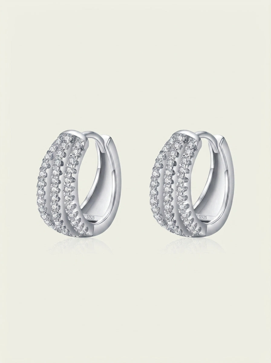 Boucles d'oreilles en argent S925 style givré pour femme