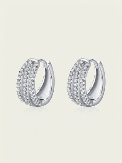 Boucles d'oreilles en argent S925 style givré pour femme