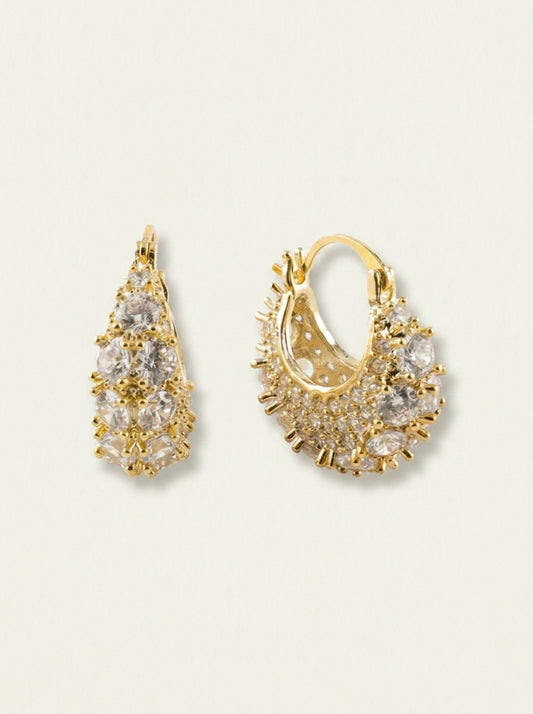 Boucles d'oreilles sac tridimensionnelles incrustées de diamants à la mode pour femmes