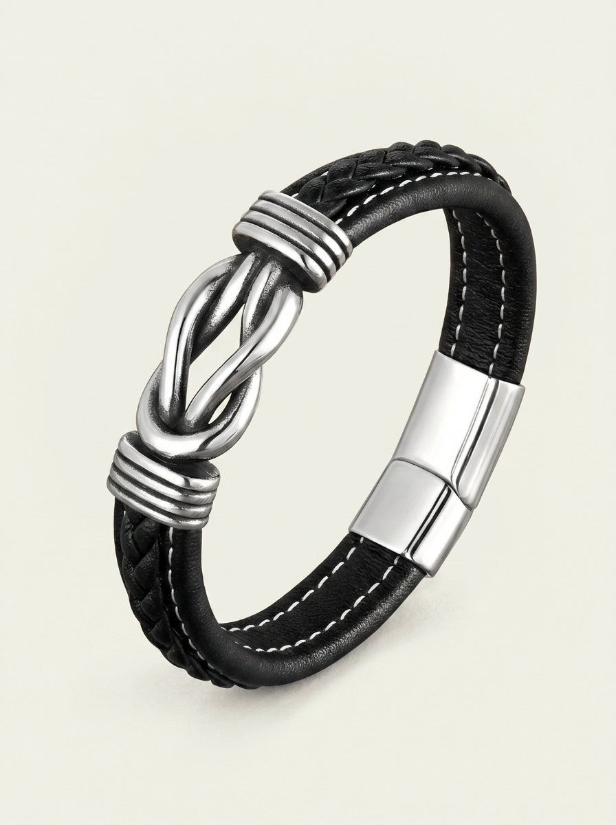 Unisex Eternal Love Knot Leather Bracelet