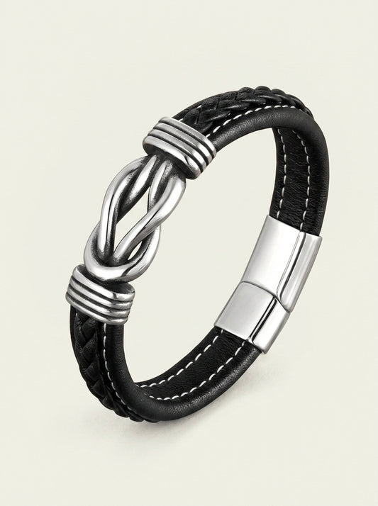 Unisex Eternal Love Knot Leather Bracelet