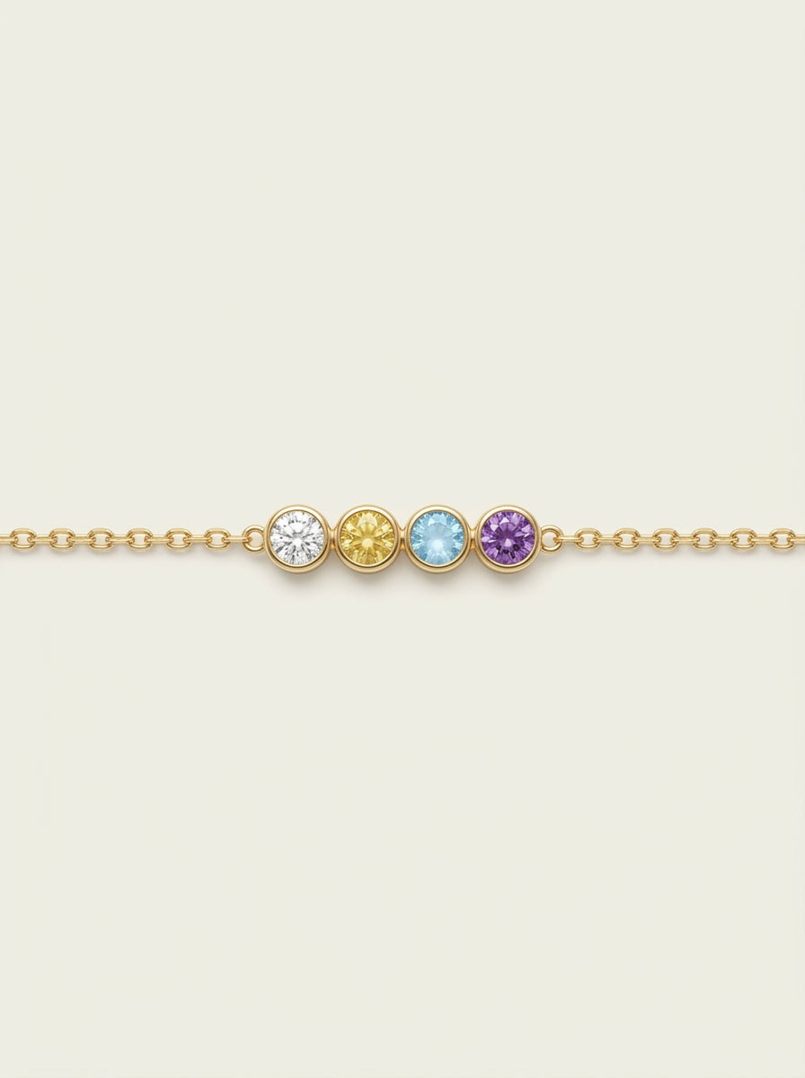 Dainty Birthstone Chain Bracelet