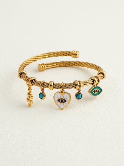Boho Evil Eye Rope Bangle Bracelet
