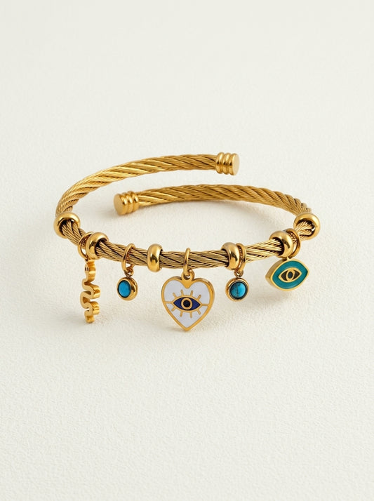 Boho Evil Eye Rope Bangle Bracelet