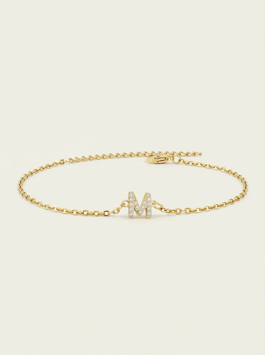 Dainty Initial Chain Bracelet