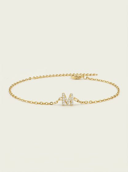 Dainty Initial Chain Bracelet