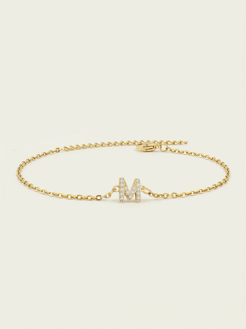 Dainty Initial Chain Bracelet