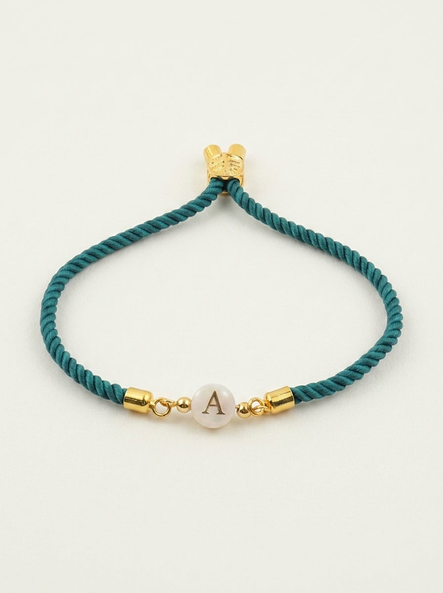 Adjustable Dainty Letter Initial Bracelet