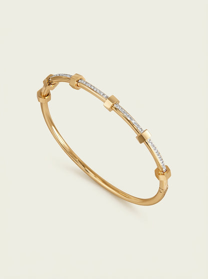 Classy Diamond Hex Bangle Bracelet