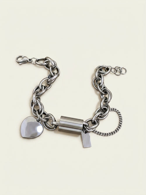 Bold & Chunky Chain Heart Bracelet