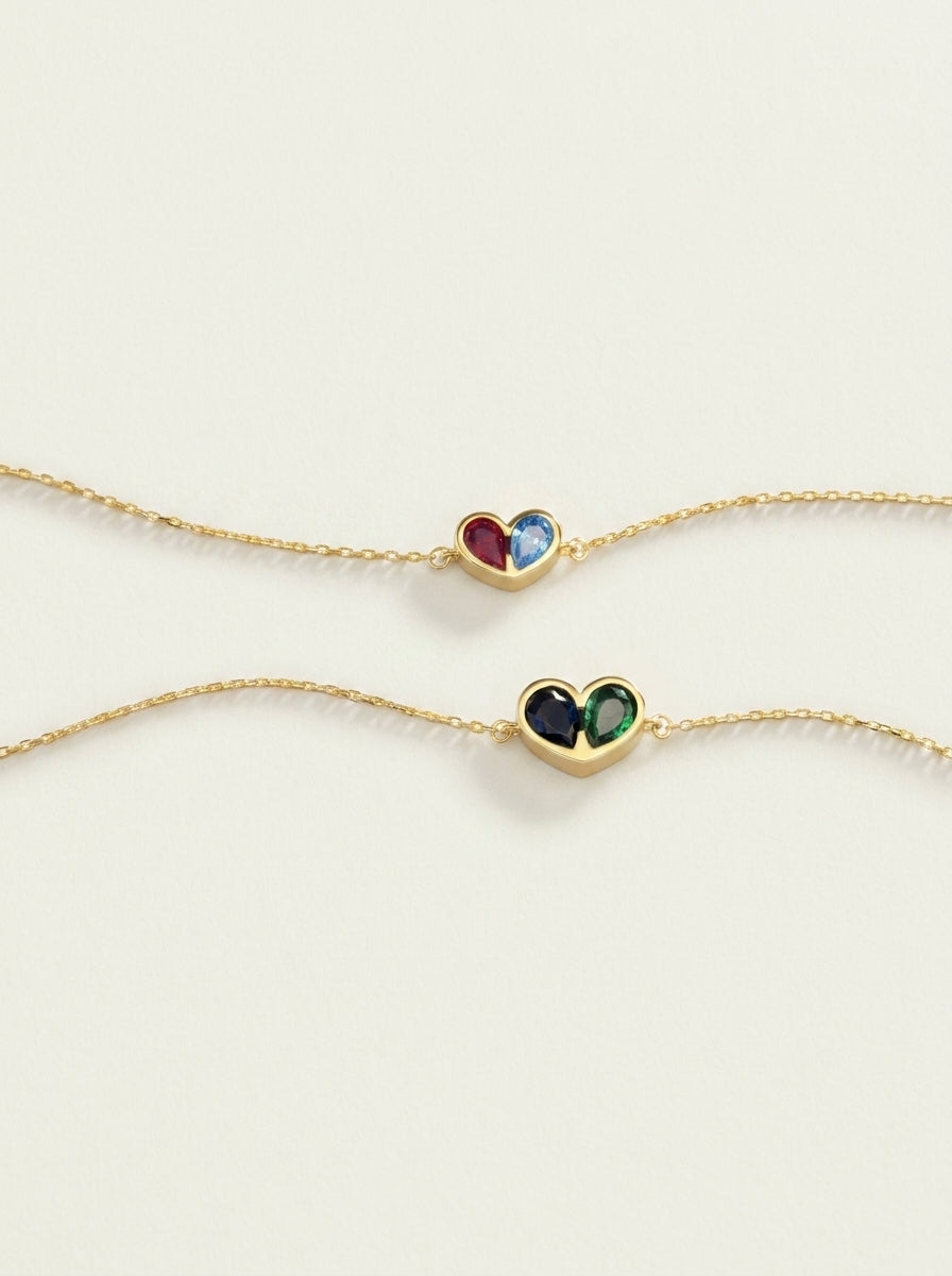 Forever Linked Birthstone Heart Necklace & Bracelet