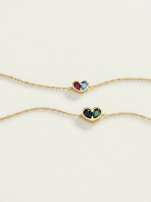 Forever Linked Birthstone Heart Necklace & Bracelet