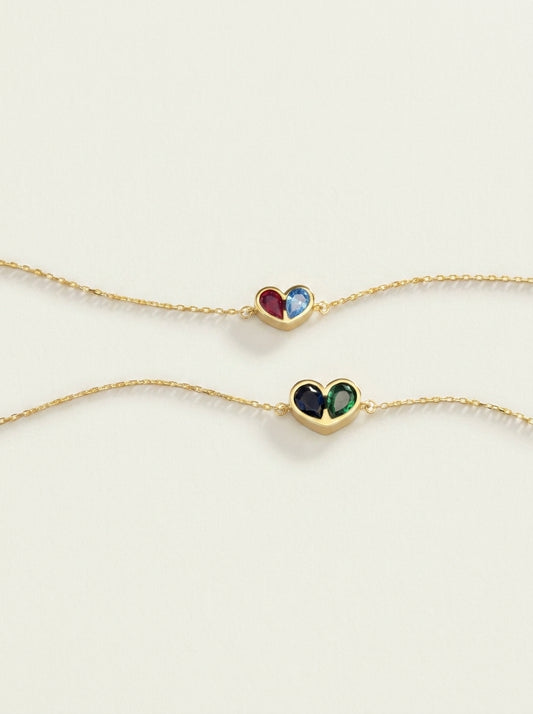Forever Linked Birthstone Heart Necklace & Bracelet