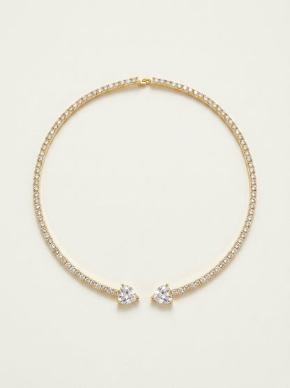 Offener Herz-Halsband mit Glitzer