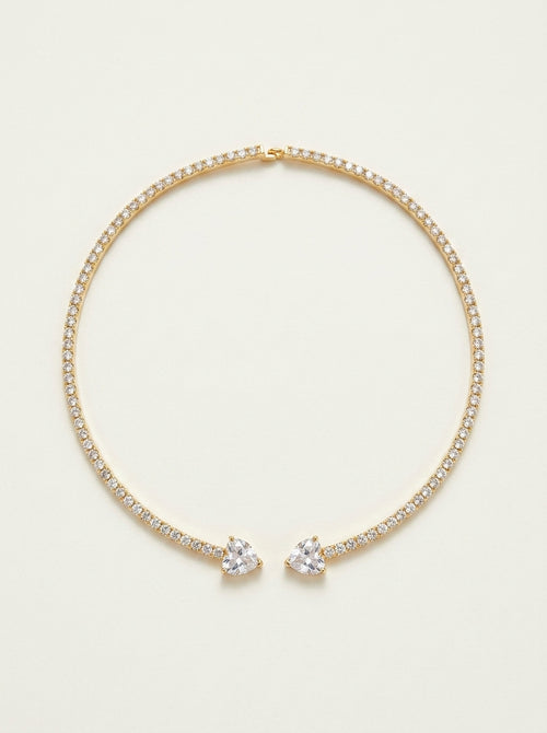 Offener Herz-Halsband mit Glitzer