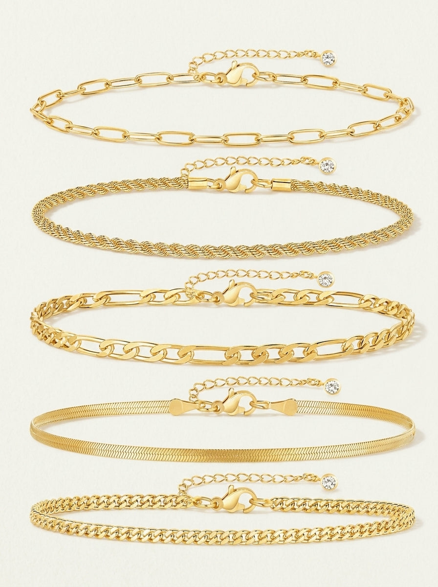 Lot de 5 chaînes de cheville