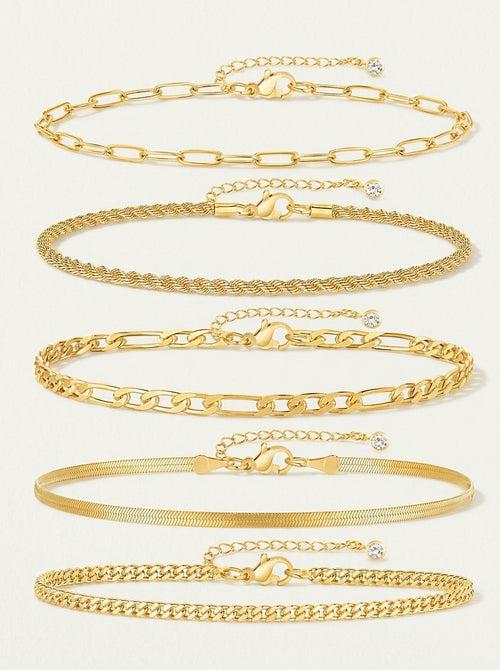Lot de 5 chaînes de cheville