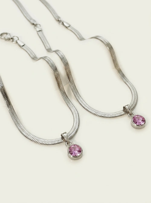 Birthstone Snake Anklet - Free Butterfly Cuff Bracelet