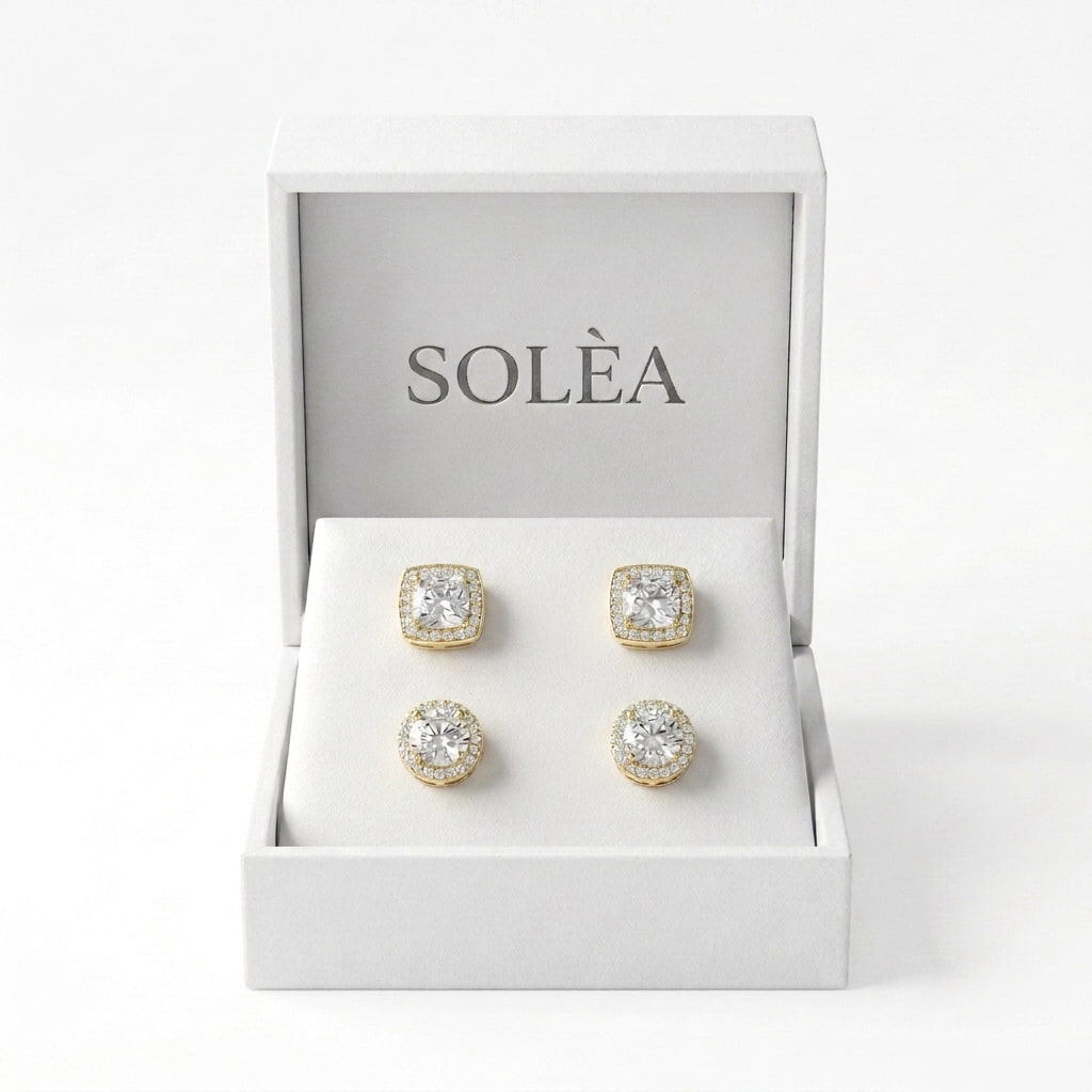 Set Aretes de Diamantes CZ