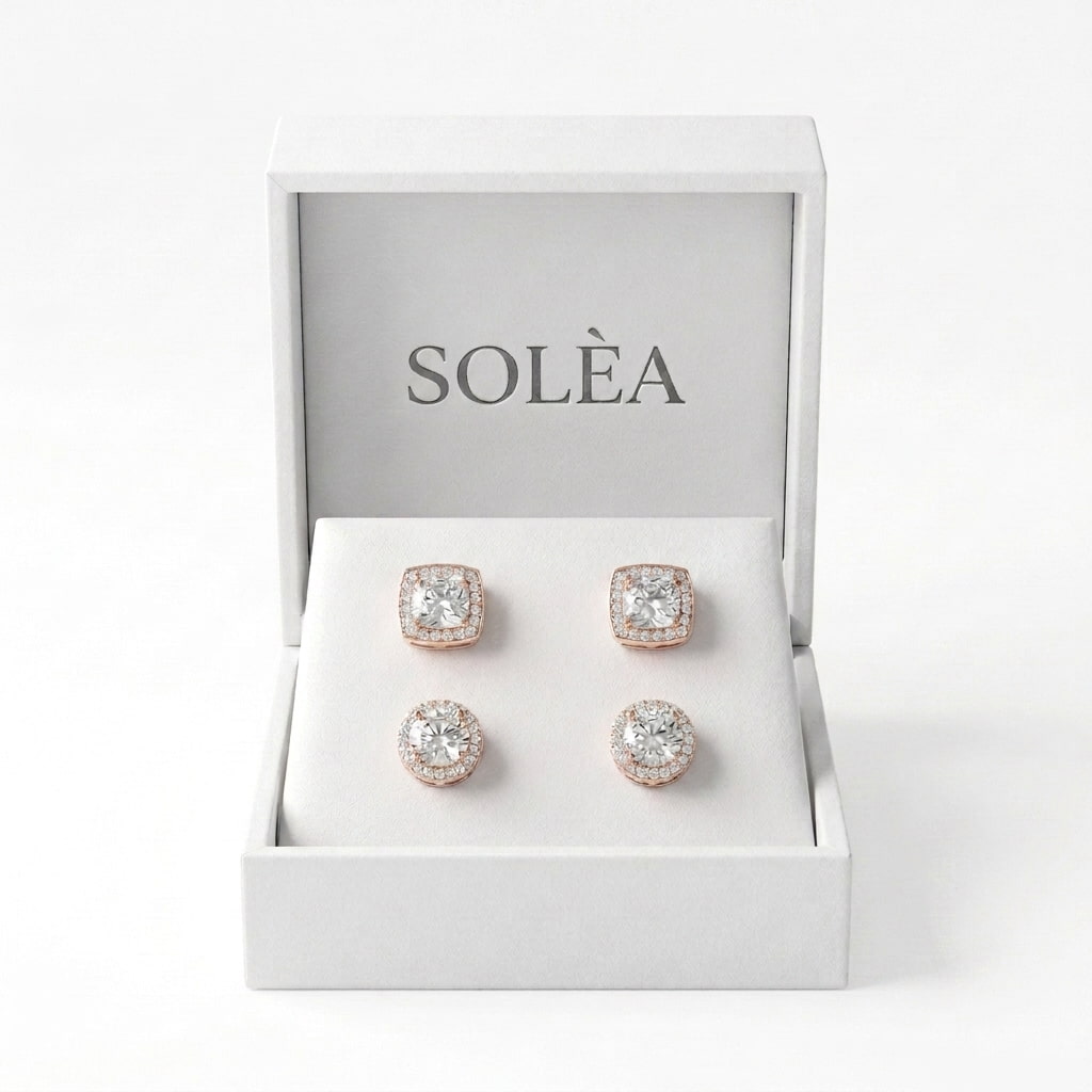 Set Aretes de Diamantes CZ