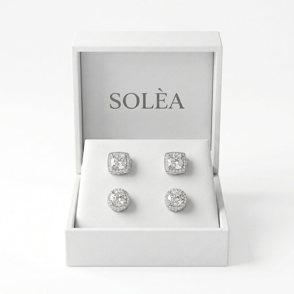 Set Aretes de Diamantes CZ