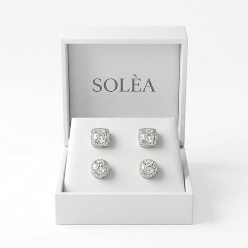 Set Aretes de Diamantes CZ