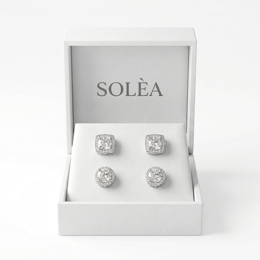 Set Aretes de Diamantes CZ